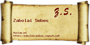 Zabolai Sebes névjegykártya